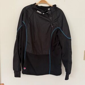Freeze-Out Thermal Protection Top Black Blue Asymmetrical Zip Fleece Lined Large